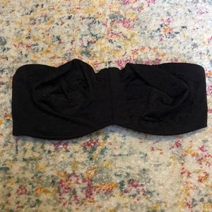Black strapless bra unlined 42DD